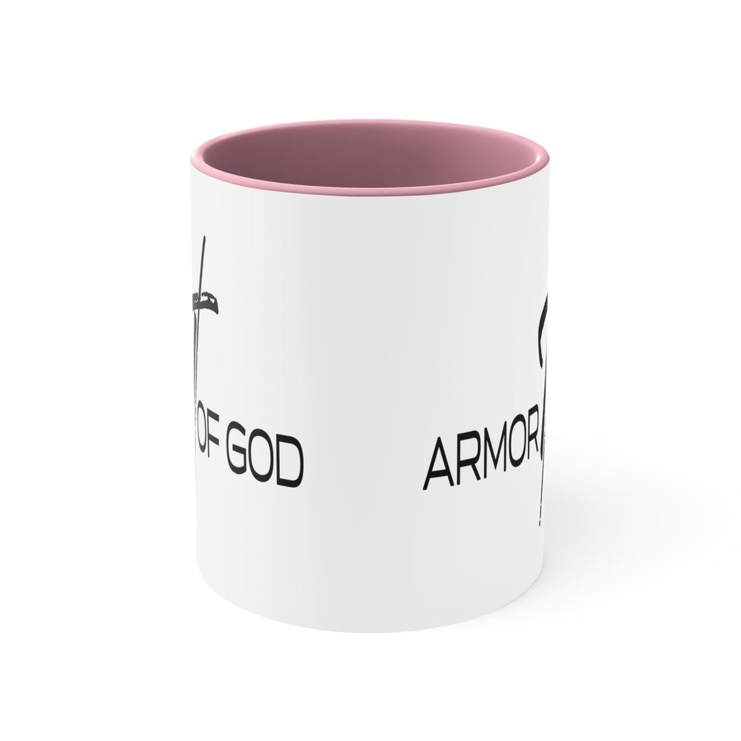 Two-tone Accent Ceramic Mug 11oz Armor of God Scripture Quote Bible Verse Print