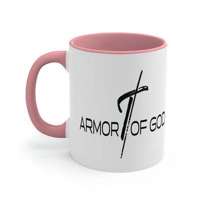Two-tone Accent Ceramic Mug 11oz Armor Of God Scripture Quote Bible Verse Print