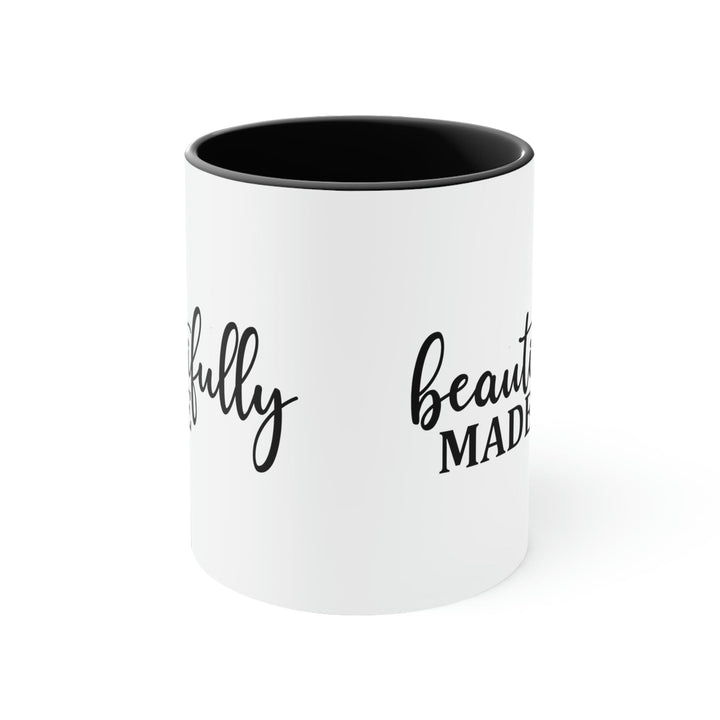 Two-tone Accent Ceramic Mug 11oz Beautifully Made Inspiration Affirmation Black