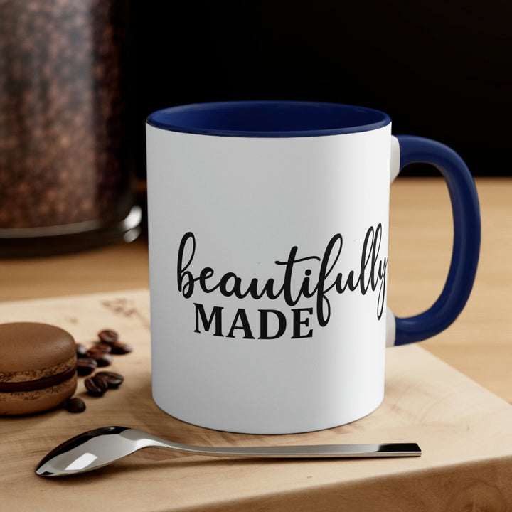 Two-tone Accent Ceramic Mug 11oz Beautifully Made Inspiration Affirmation Black