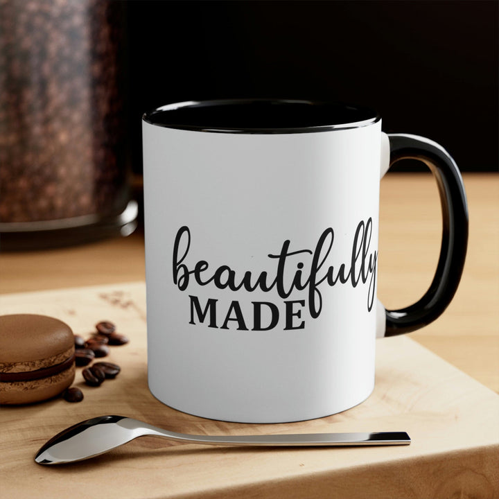 Two-tone Accent Ceramic Mug 11oz Beautifully Made Inspiration Affirmation Black