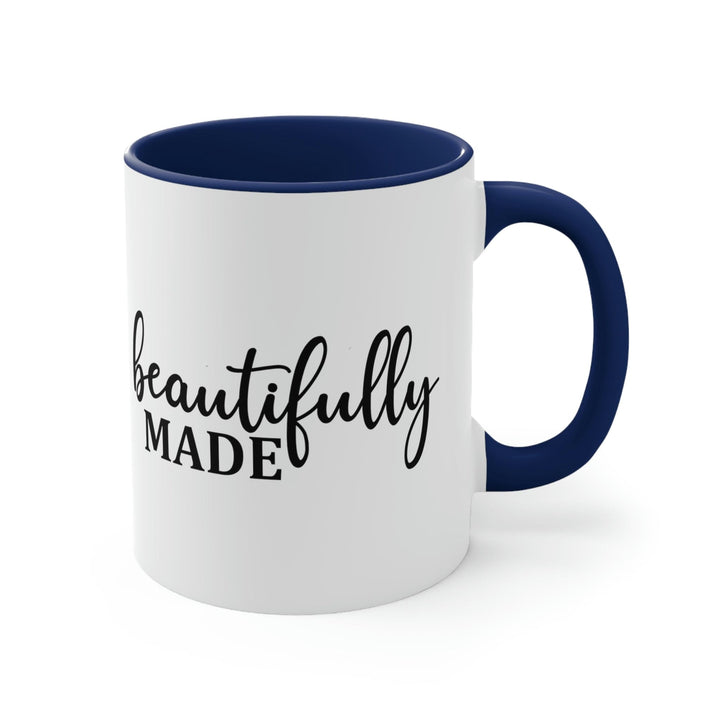 Two-tone Accent Ceramic Mug 11oz Beautifully Made Inspiration Affirmation Black