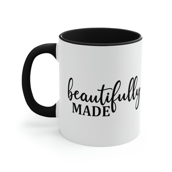 Two-tone Accent Ceramic Mug 11oz Beautifully Made Inspiration Affirmation Black