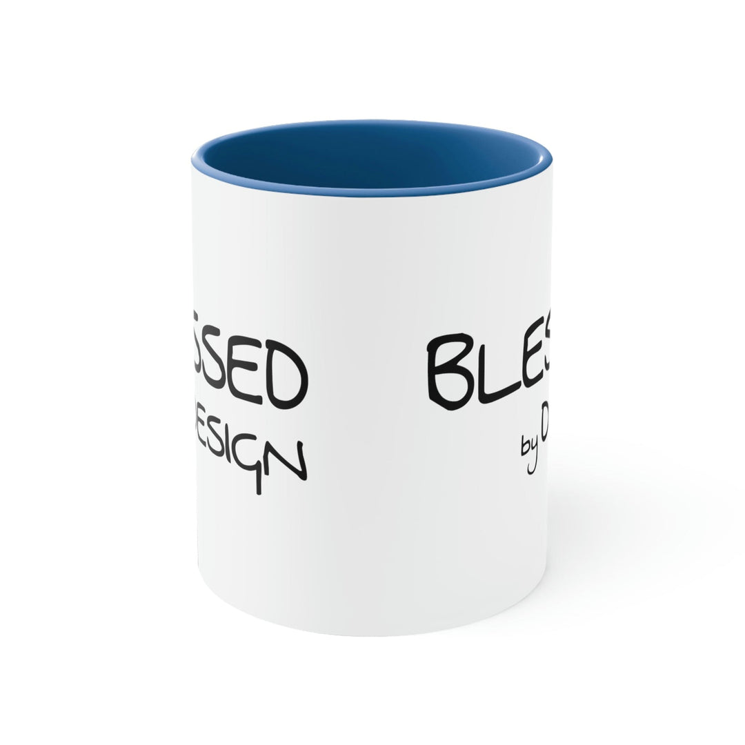 Two-tone Accent Ceramic Mug 11oz Blessed by Design Illustration - Decorative