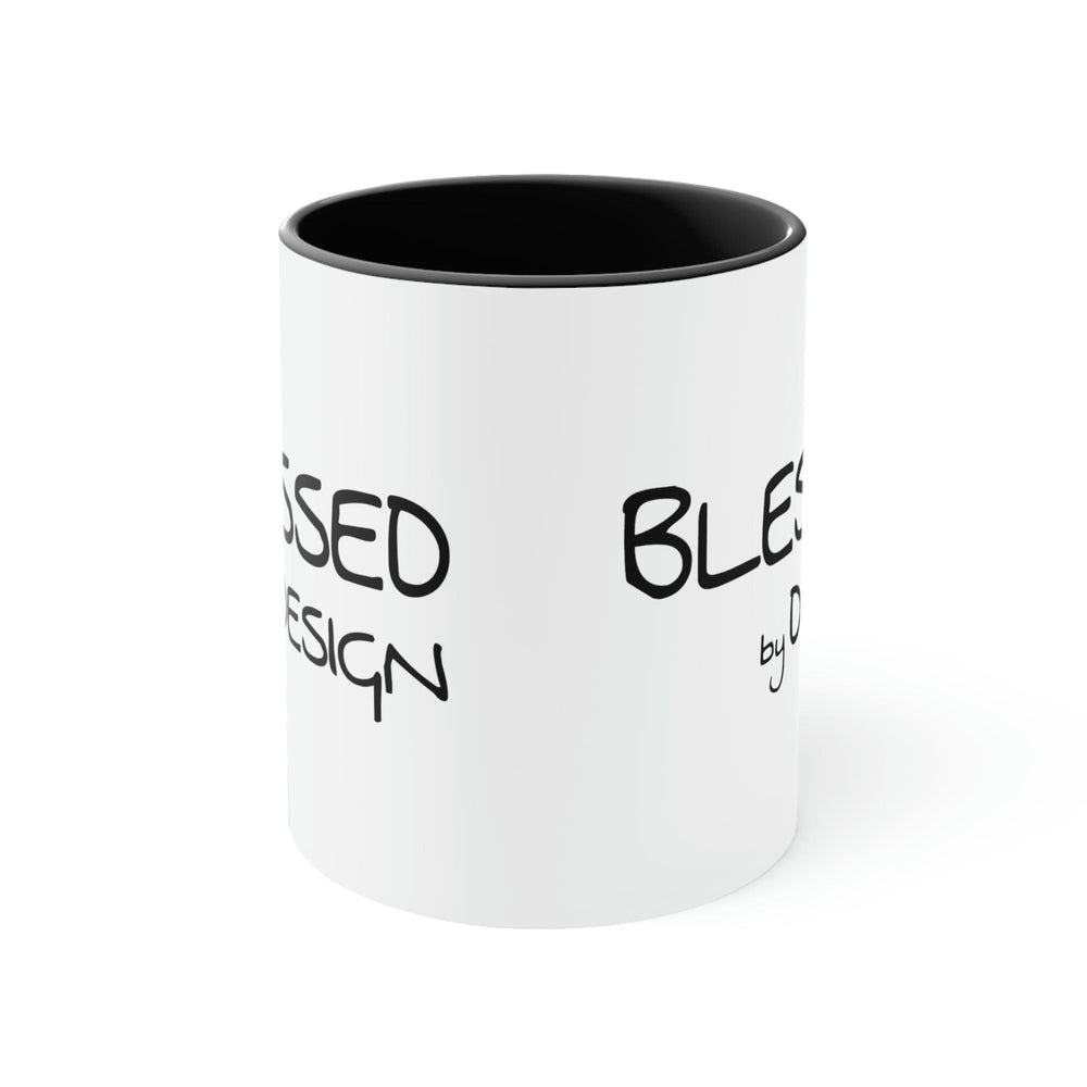 Two-tone Accent Ceramic Mug 11oz Blessed by Design Illustration - Decorative