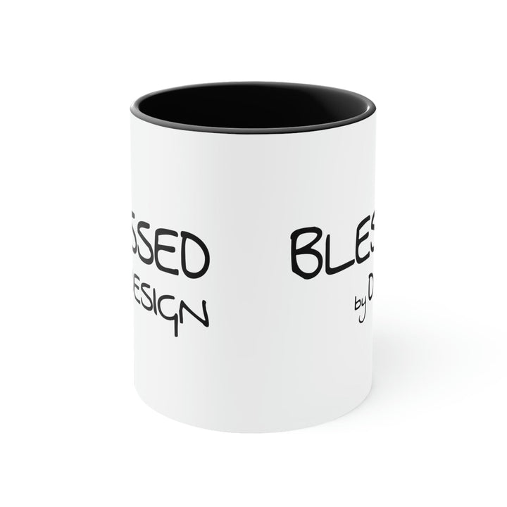 Two-tone Accent Ceramic Mug 11oz Blessed by Design Illustration - Decorative