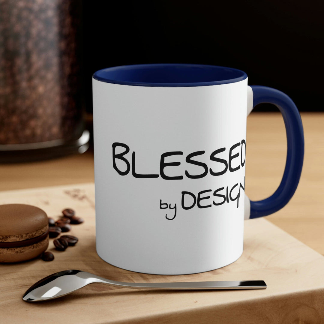 Two-tone Accent Ceramic Mug 11oz Blessed by Design Illustration - Decorative