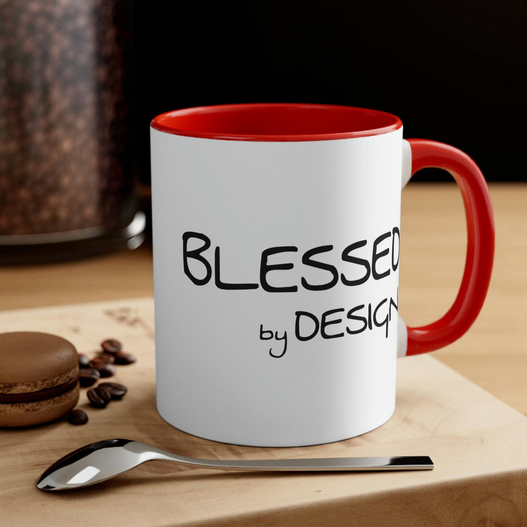 Two-tone Accent Ceramic Mug 11oz Blessed by Design Illustration - Decorative