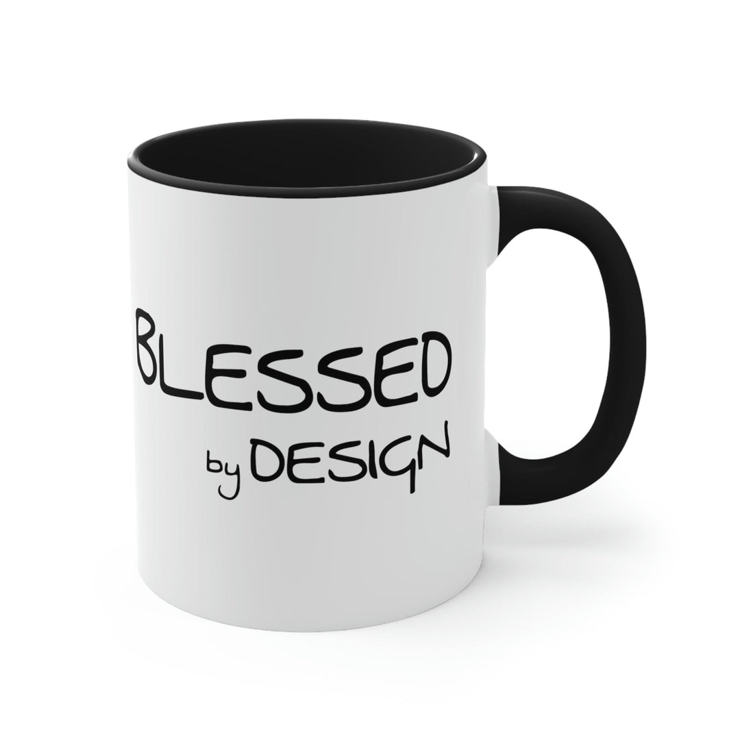 Two-tone Accent Ceramic Mug 11oz Blessed by Design Illustration - Decorative