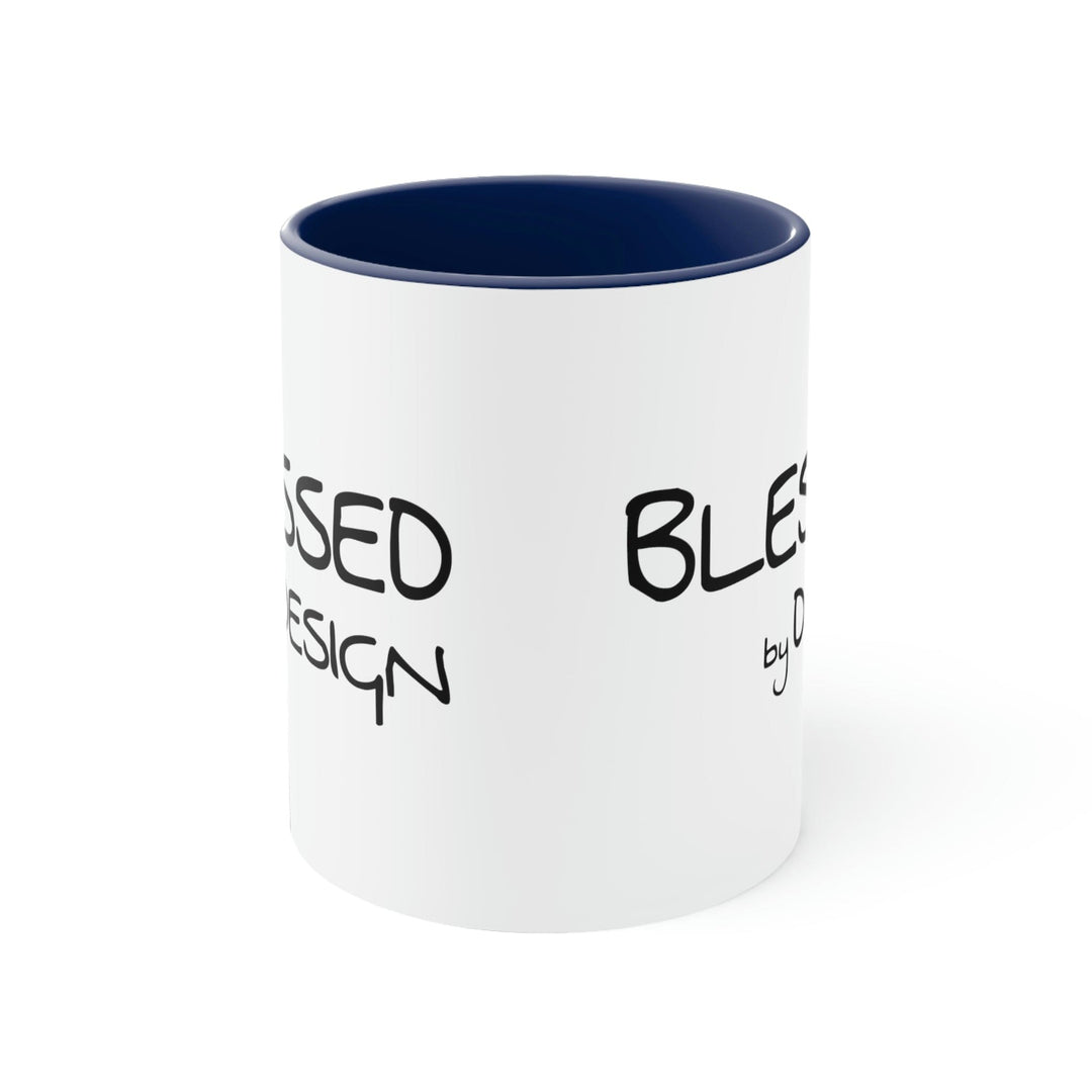 Two-tone Accent Ceramic Mug 11oz Blessed by Design Illustration - Decorative