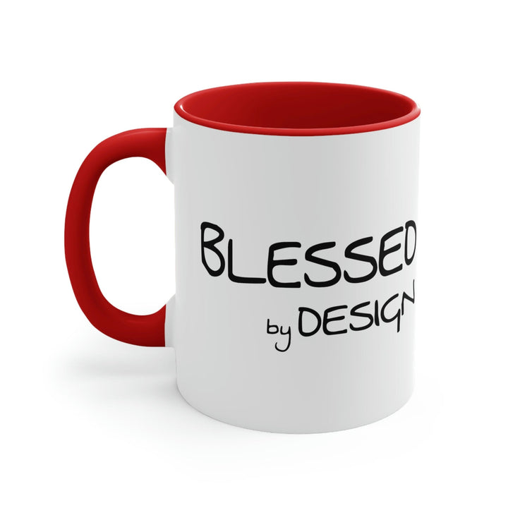 Two-tone Accent Ceramic Mug 11oz Blessed by Design Illustration - Decorative