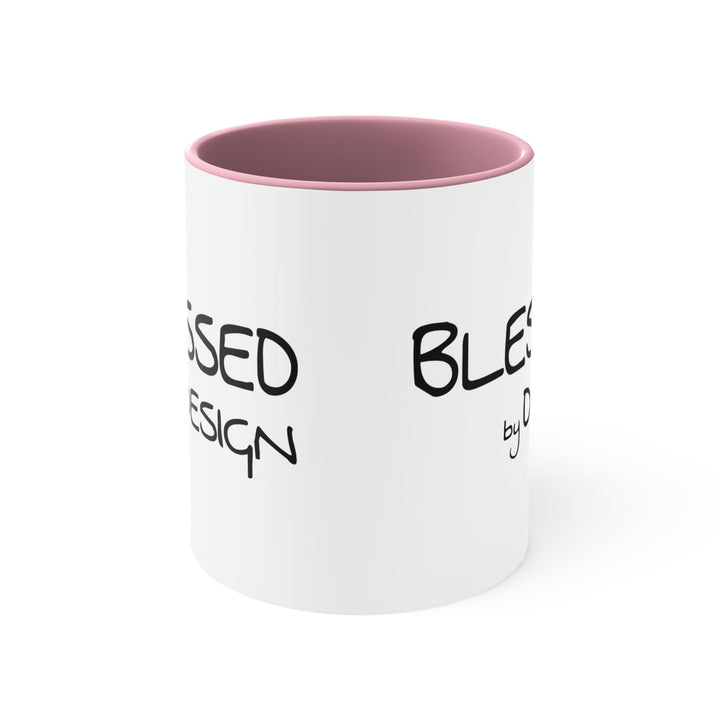 Two-tone Accent Ceramic Mug 11oz Blessed by Design Illustration - Decorative