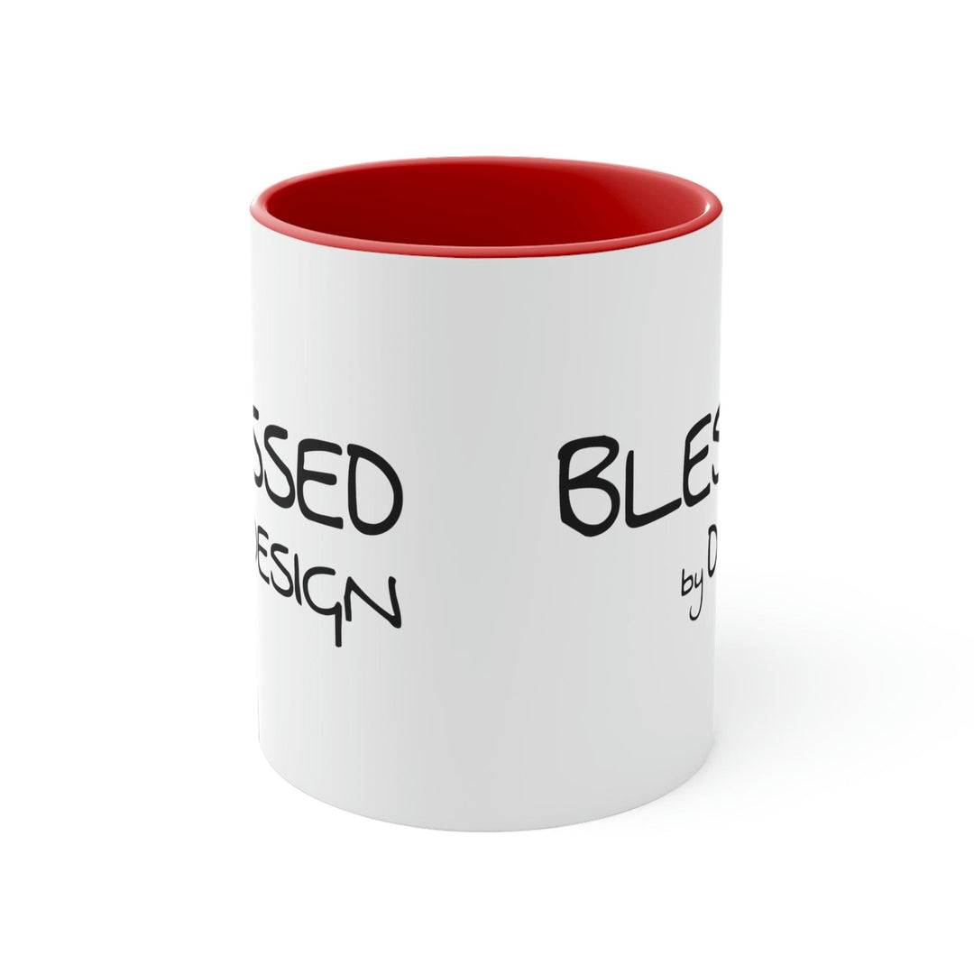 Two-tone Accent Ceramic Mug 11oz Blessed by Design Illustration - Decorative