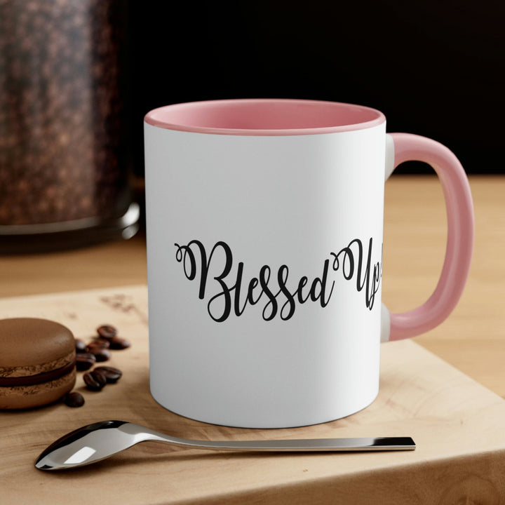 Two-tone Accent Ceramic Mug 11oz Blessed Up Christian Inspiration Motivational