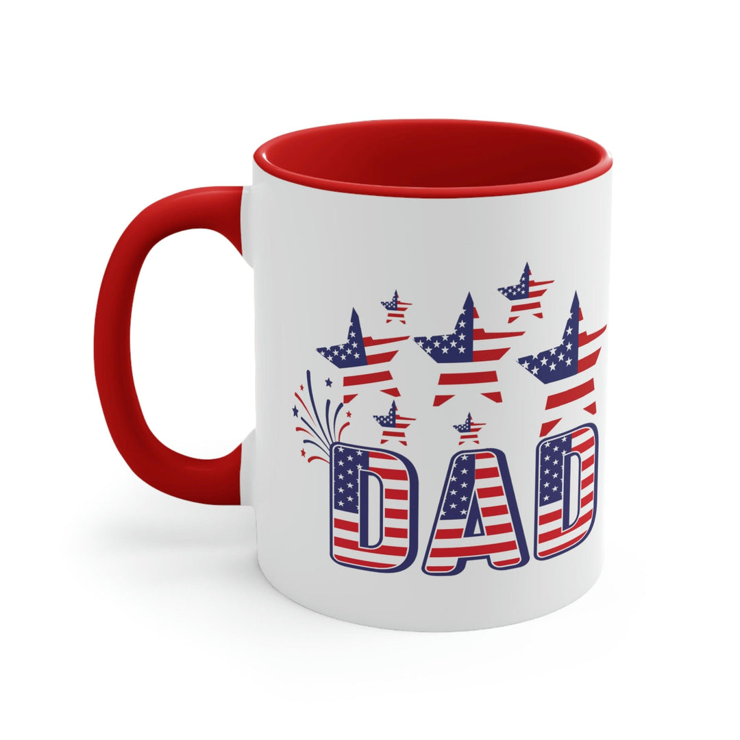 Two-tone Accent Ceramic Mug 11oz 4th of July Celebration Illustration