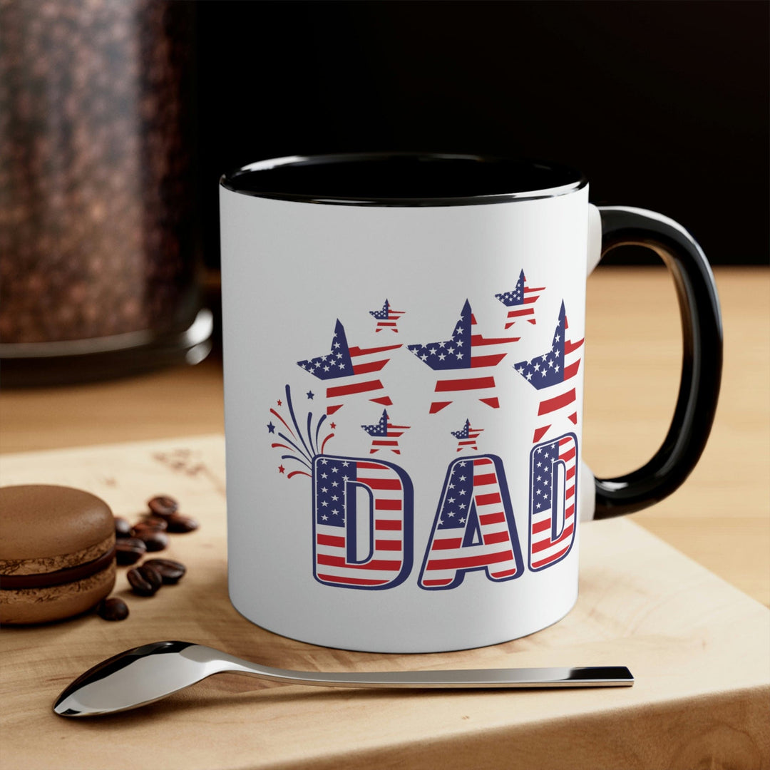 Two-tone Accent Ceramic Mug 11oz 4th of July Celebration Illustration