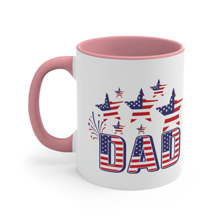 Two-tone Accent Ceramic Mug 11oz 4th of July Celebration Illustration