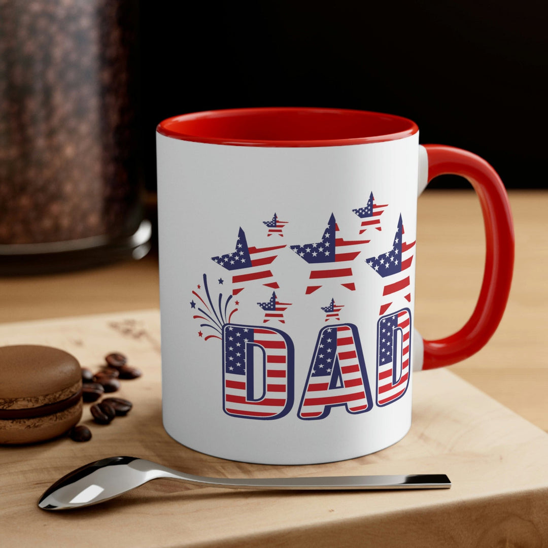 Two-tone Accent Ceramic Mug 11oz 4th of July Celebration Illustration