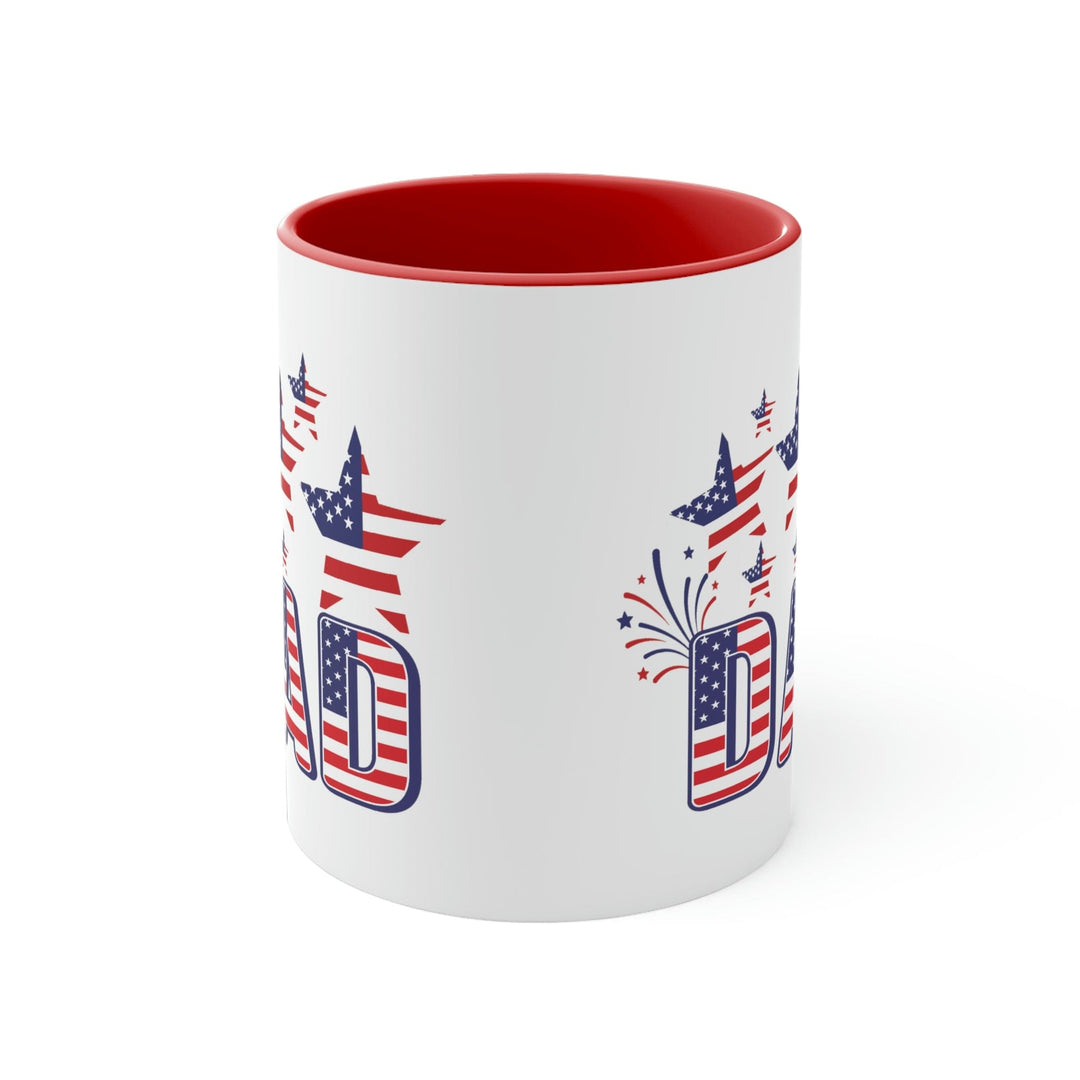 Two-tone Accent Ceramic Mug 11oz 4th of July Celebration Illustration