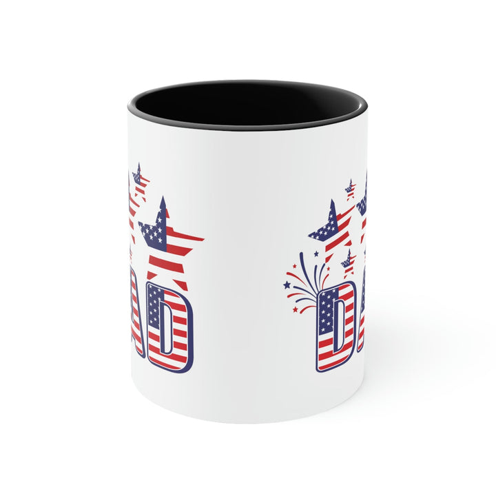 Two-tone Accent Ceramic Mug 11oz 4th of July Celebration Illustration