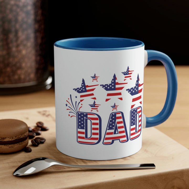 Two-tone Accent Ceramic Mug 11oz 4th of July Celebration Illustration