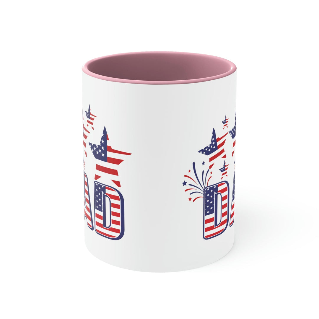 Two-tone Accent Ceramic Mug 11oz 4th of July Celebration Illustration