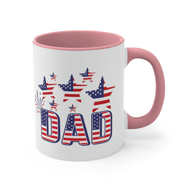 Two-tone Accent Ceramic Mug 11oz 4th of July Celebration Illustration