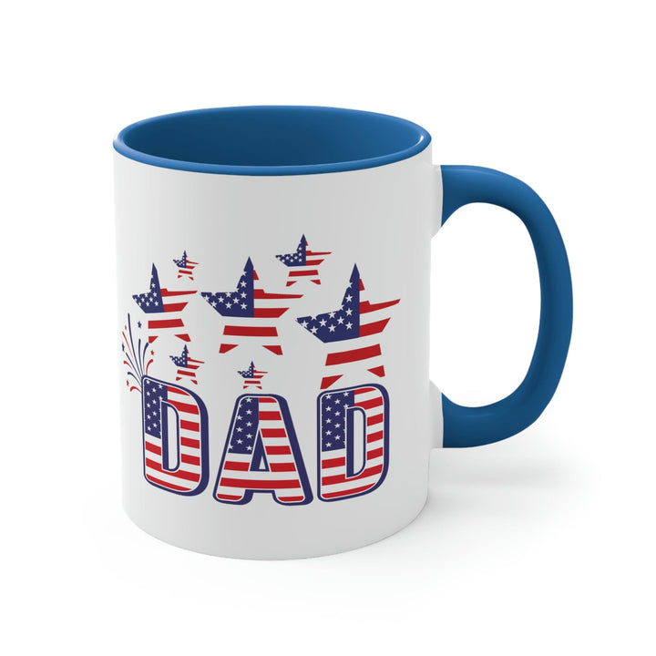 Two-tone Accent Ceramic Mug 11oz 4th of July Celebration Illustration