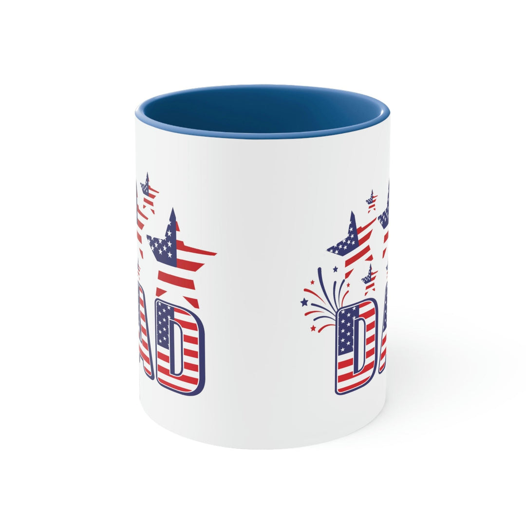 Two-tone Accent Ceramic Mug 11oz 4th of July Celebration Illustration