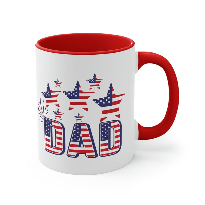 Two-tone Accent Ceramic Mug 11oz 4th of July Celebration Illustration