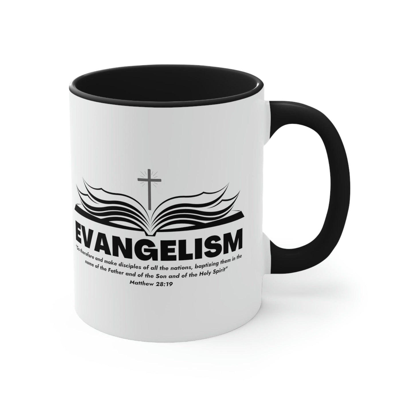 Two-tone Accent Ceramic Mug 11oz Evangelism - Go Therefore And Make Disciples
