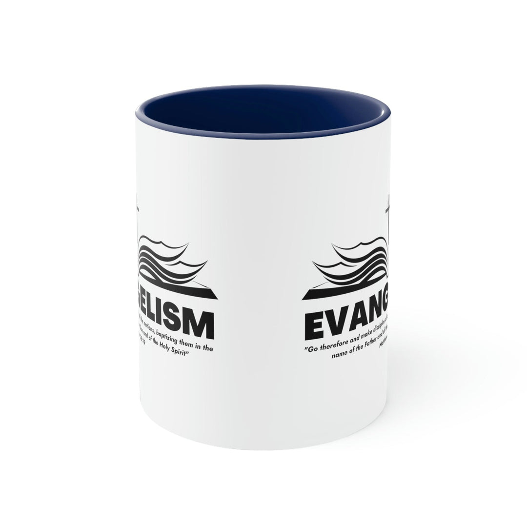 Two-tone Accent Ceramic Mug 11oz Evangelism - Go Therefore And Make Disciples