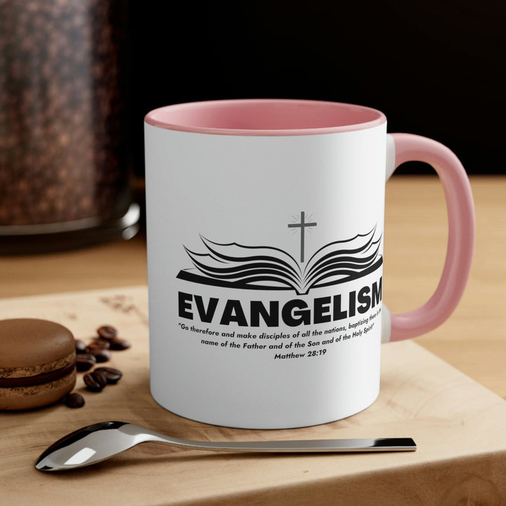 Two-tone Accent Ceramic Mug 11oz Evangelism - Go Therefore And Make Disciples