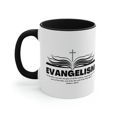 Two-tone Accent Ceramic Mug 11oz Evangelism - Go Therefore And Make Disciples