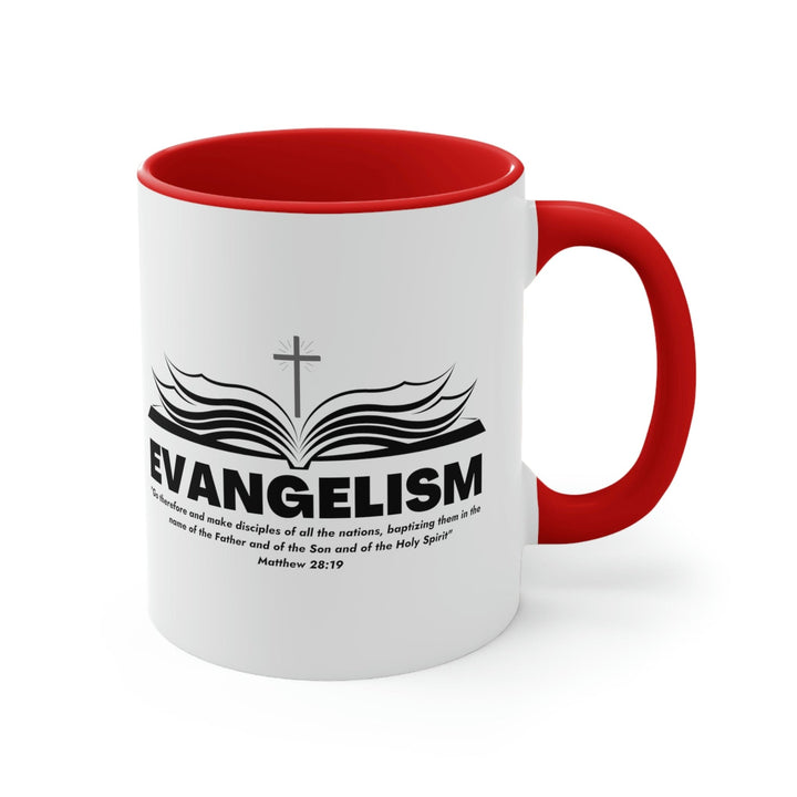 Two-tone Accent Ceramic Mug 11oz Evangelism - Go Therefore And Make Disciples