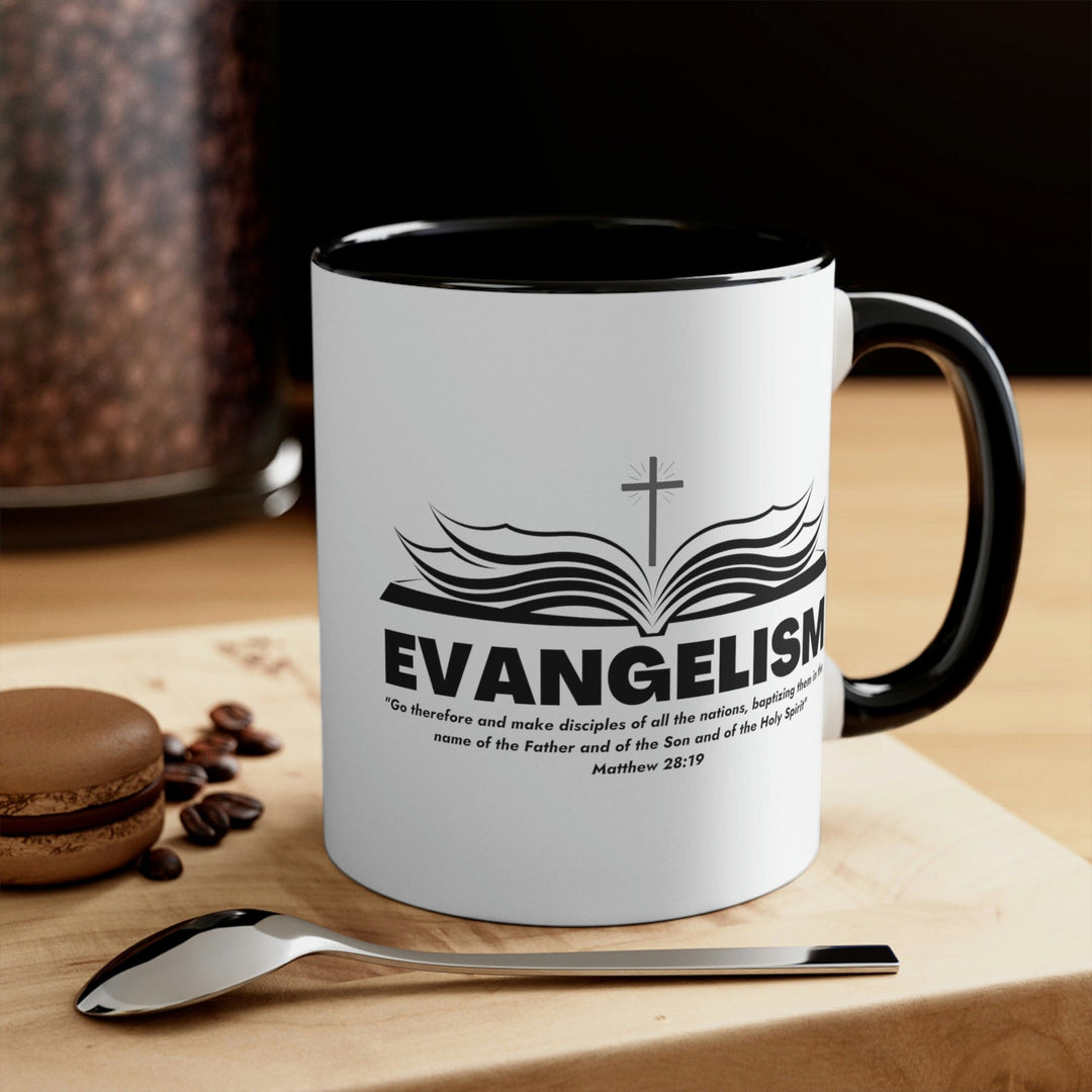 Two-tone Accent Ceramic Mug 11oz Evangelism - Go Therefore And Make Disciples