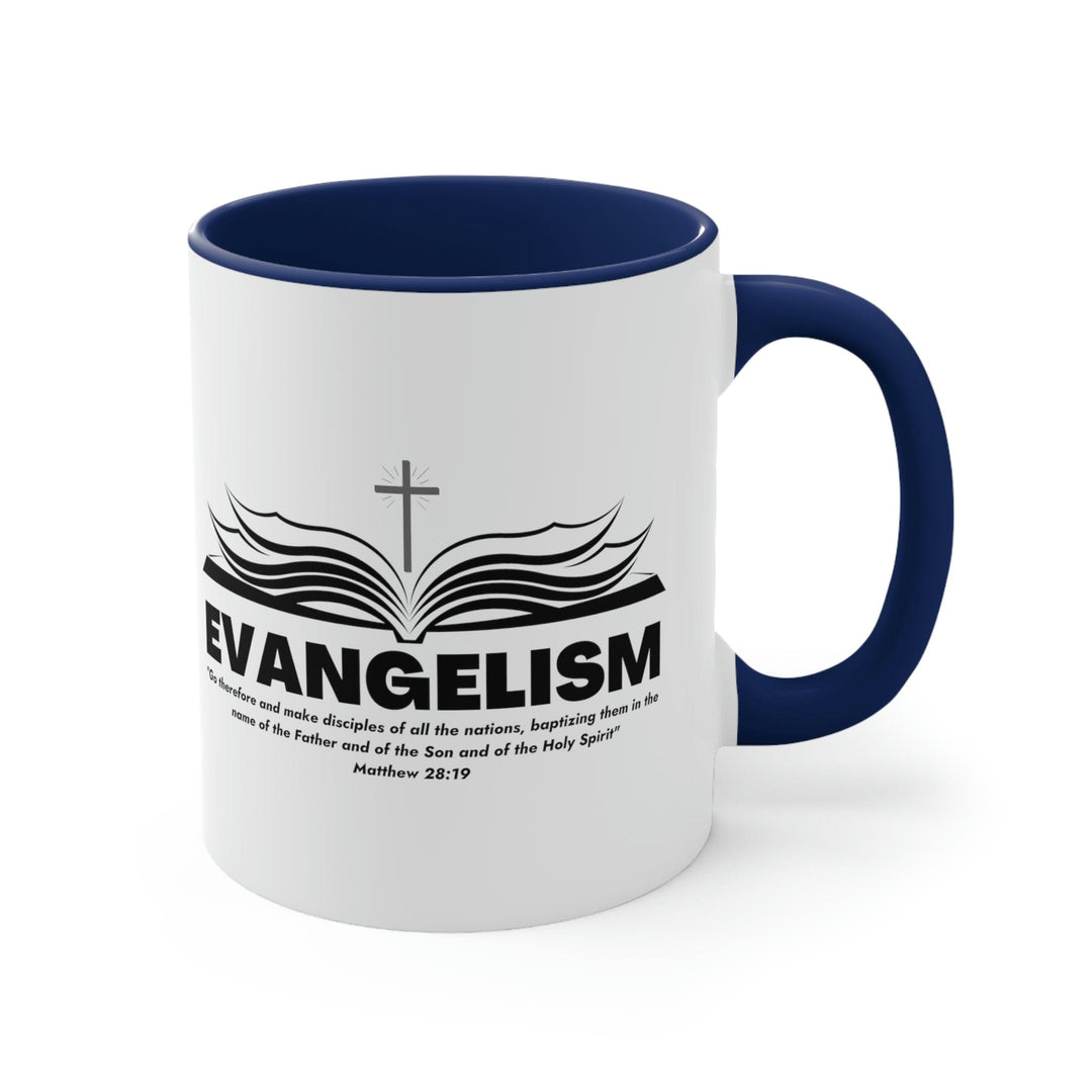 Two-tone Accent Ceramic Mug 11oz Evangelism - Go Therefore And Make Disciples