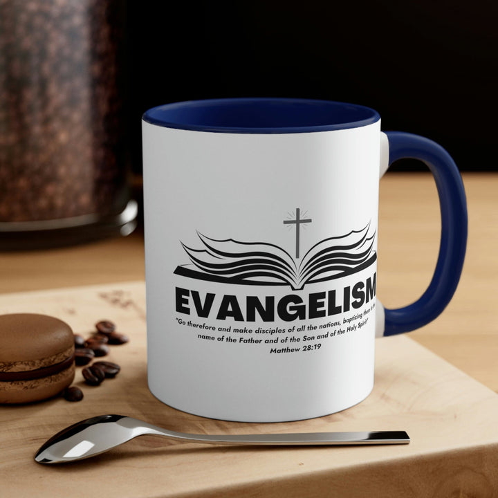 Two-tone Accent Ceramic Mug 11oz Evangelism - Go Therefore And Make Disciples