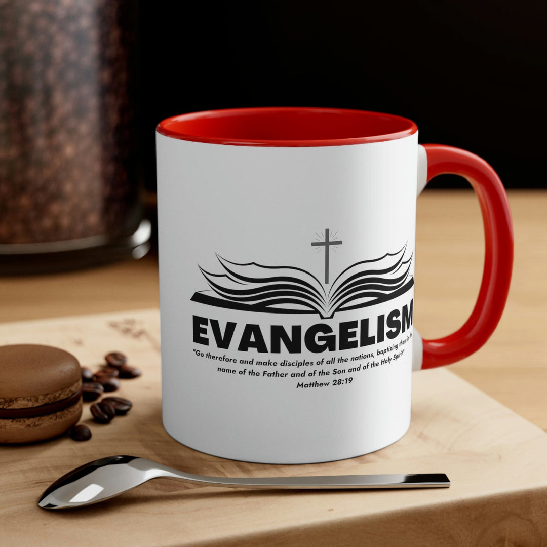 Two-tone Accent Ceramic Mug 11oz Evangelism - Go Therefore And Make Disciples