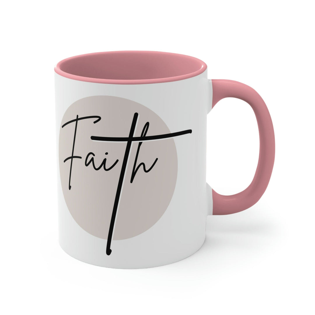 Two-tone Accent Ceramic Mug 11oz Faith Illustration - Decorative | Ceramic Mugs