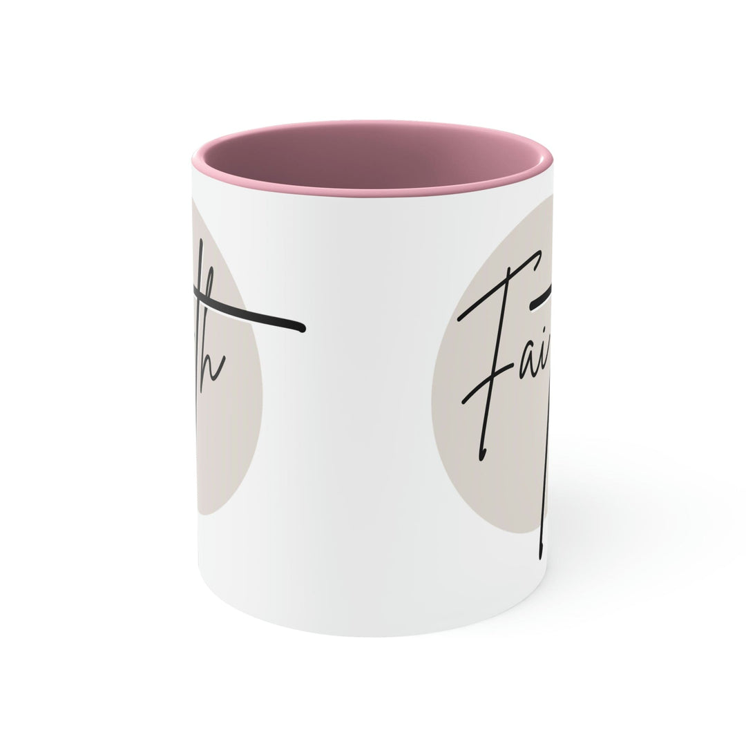 Two-tone Accent Ceramic Mug 11oz Faith Illustration - Decorative | Ceramic Mugs