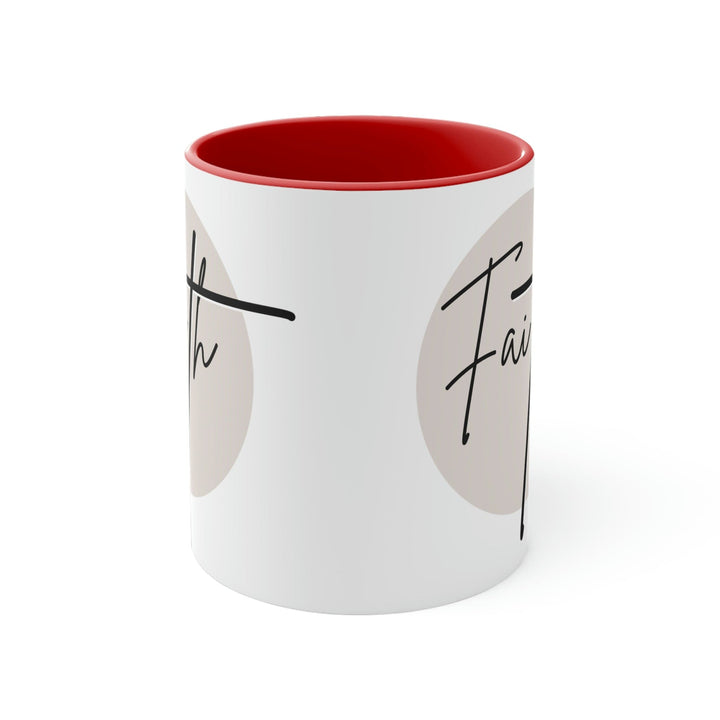 Two-tone Accent Ceramic Mug 11oz Faith Illustration - Decorative | Ceramic Mugs