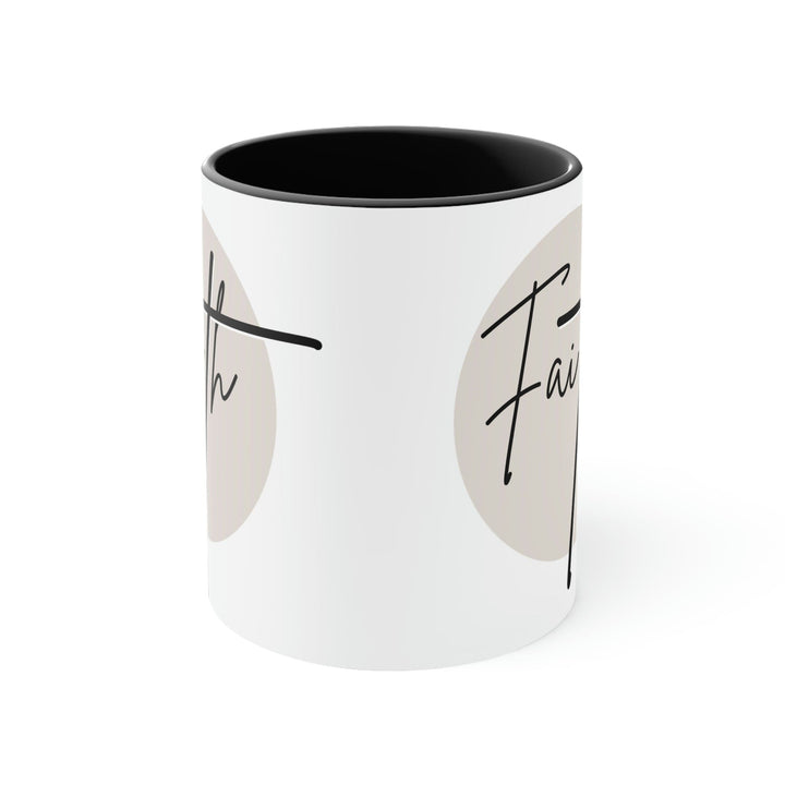 Two-tone Accent Ceramic Mug 11oz Faith Illustration - Decorative | Ceramic Mugs