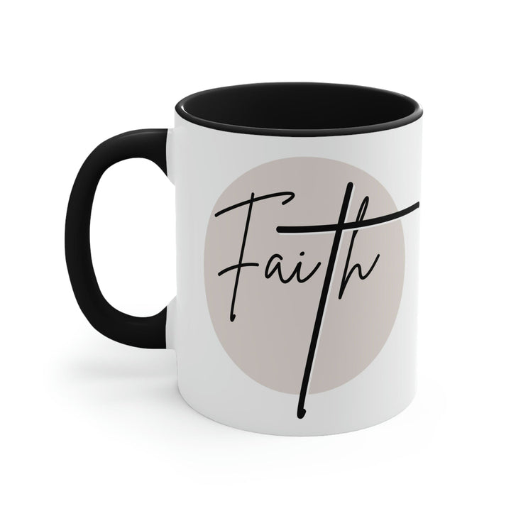 Two-tone Accent Ceramic Mug 11oz Faith Illustration - Decorative | Ceramic Mugs