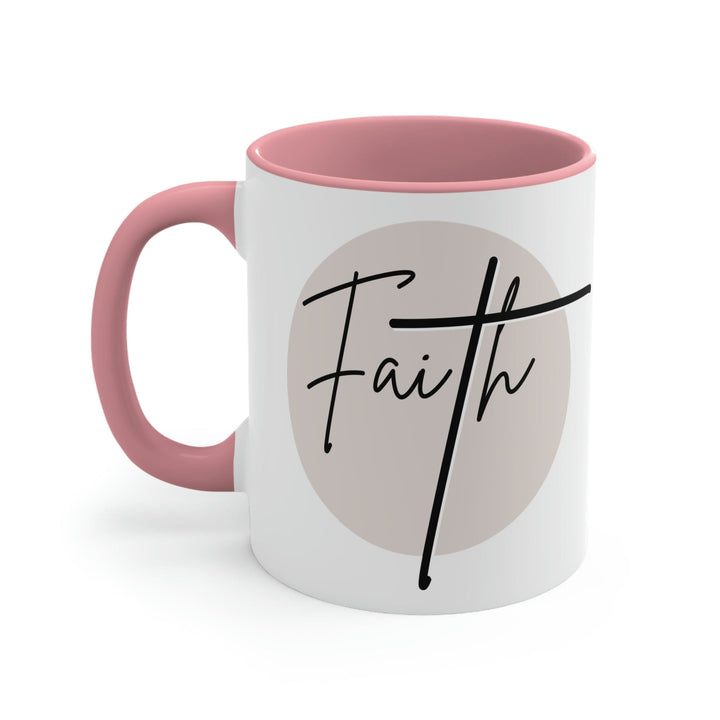 Two-tone Accent Ceramic Mug 11oz Faith Illustration - Decorative | Ceramic Mugs