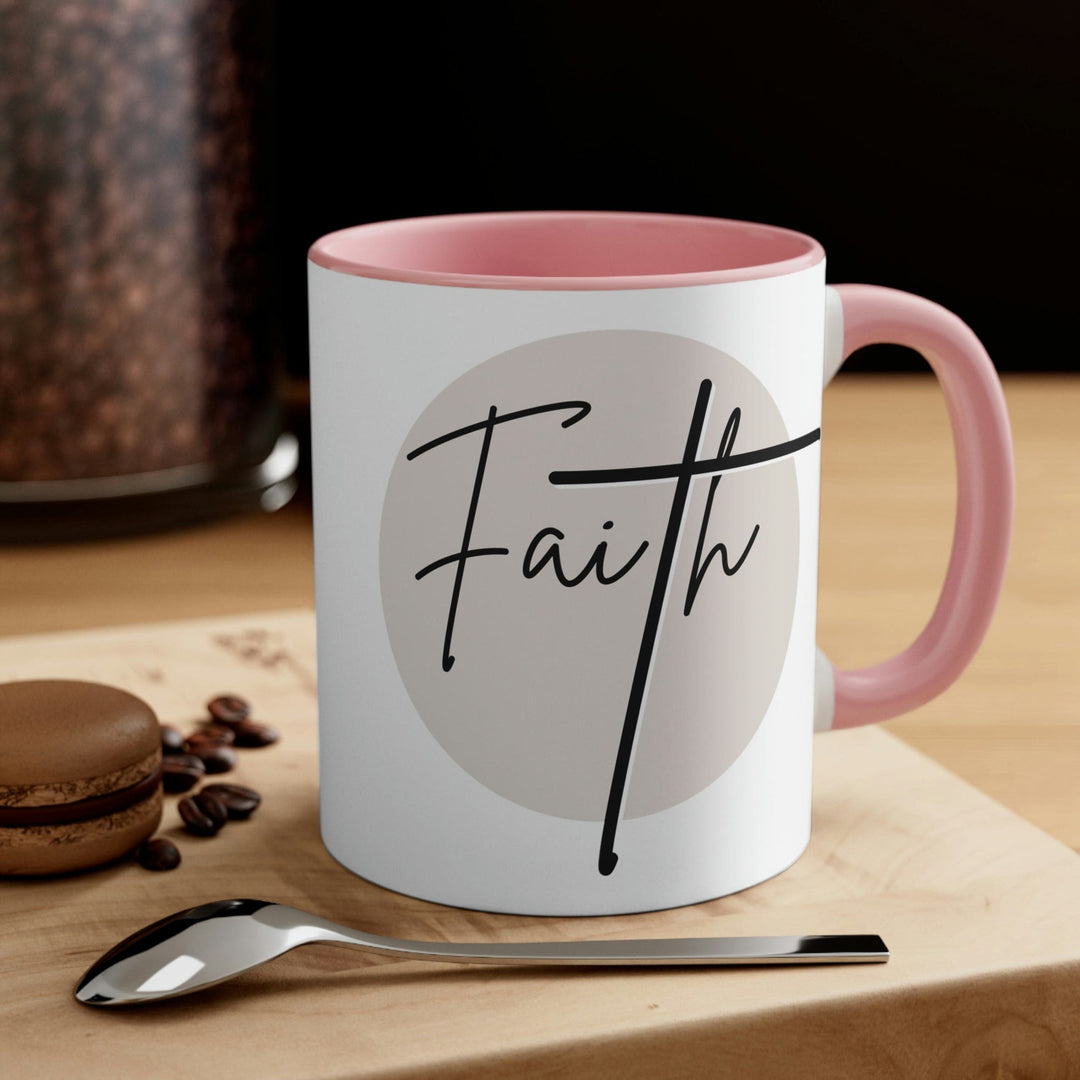 Two-tone Accent Ceramic Mug 11oz Faith Illustration - Decorative | Ceramic Mugs