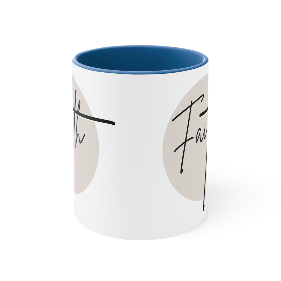 Two-tone Accent Ceramic Mug 11oz Faith Illustration - Decorative | Ceramic Mugs