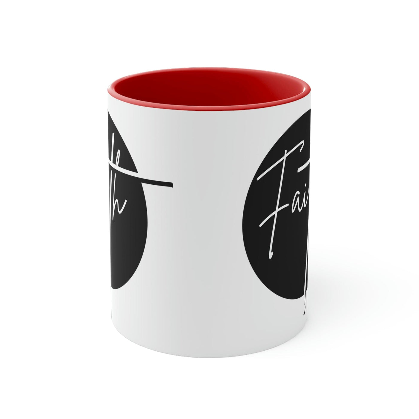 Two-tone Accent Ceramic Mug 11oz Faith Illustration - Decorative | Ceramic Mugs