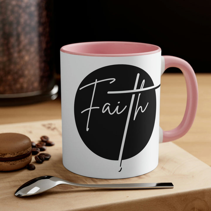 Two-tone Accent Ceramic Mug 11oz Faith Illustration - Decorative | Ceramic Mugs