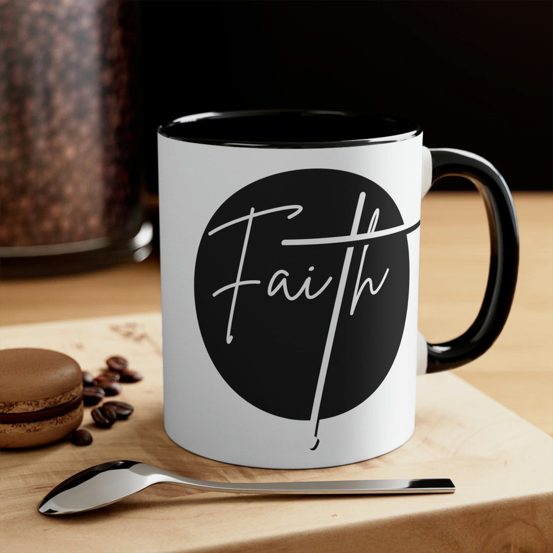 Two-tone Accent Ceramic Mug 11oz Faith Illustration - Decorative | Ceramic Mugs